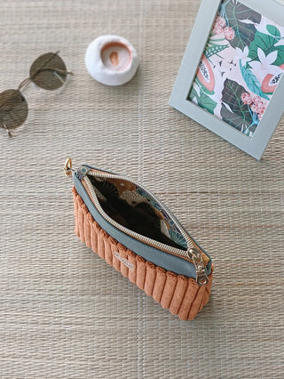 Pochette Terra cotta ambré et kaki | Collection Douceur Velours