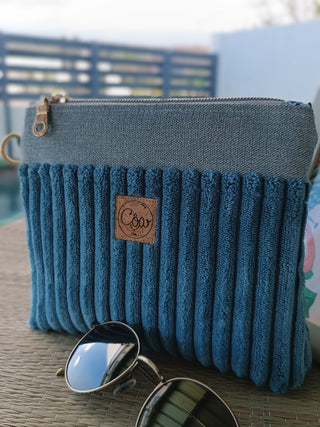 Pochette Bleu océan et ciel | Collection Douceur Velours