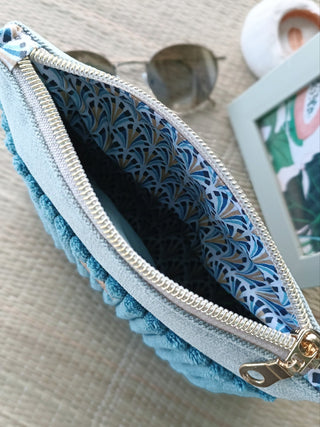 Pochette Bleu océan et ciel | Collection Douceur Velours