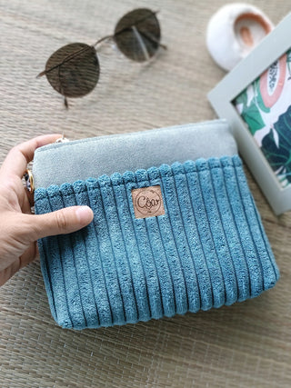 Pochette Bleu océan et ciel | Collection Douceur Velours