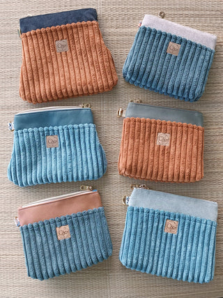 Pochette Bleu océan et ciel | Collection Douceur Velours