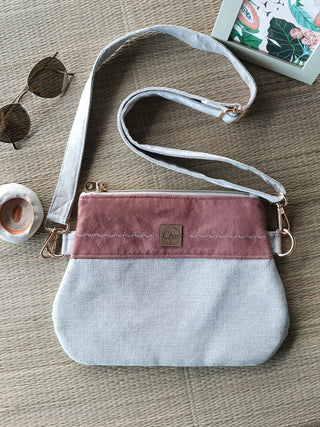 Sac Pochette Gris Rose | Collection Alcyone