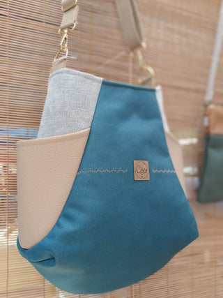 Sac Tulipe Bleu Beige | Collection Blue Paon