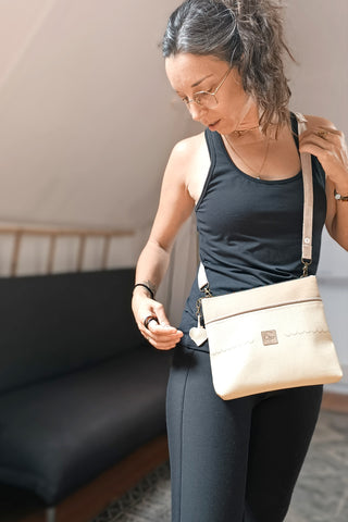 Sac Pochette Simili cuir Beige