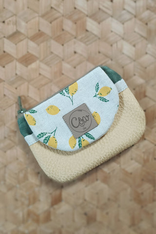 Porte monnaie zippé à rabat - Format Mini. Citron