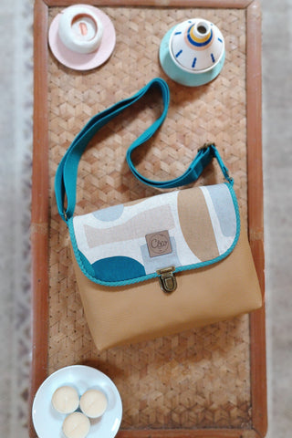 Rabat Mini - Formes Camel Turquoise