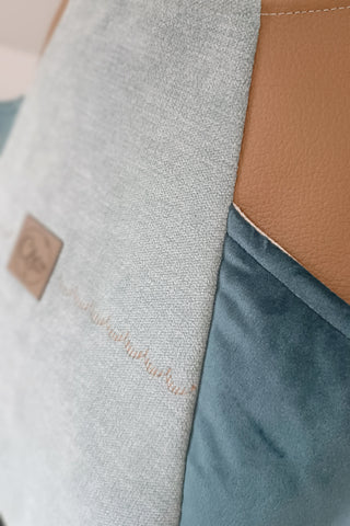 Sac Tulipe Bleu chiné camel