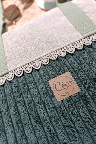 Grand Zippé Côtelé Vert | Collection Douceur Velours