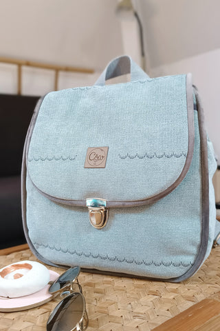 CôaDos Mini - Sac à dos - Suédine Chinée ciel