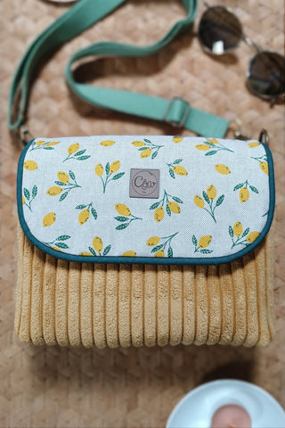 Rabat Mini - velours jaune et citrons