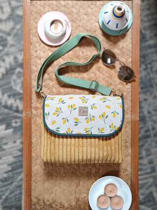 Rabat Mini - velours jaune et citrons