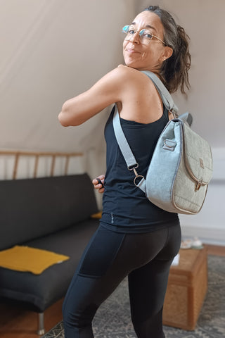 CôaDos Mini - Sac à dos - Suédine Chinée ciel