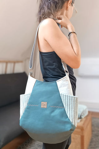 Sac Tulipe bleu doré - Collection Blue paon