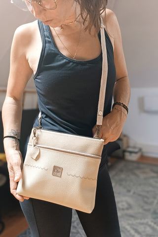 Sac Pochette Simili cuir Beige
