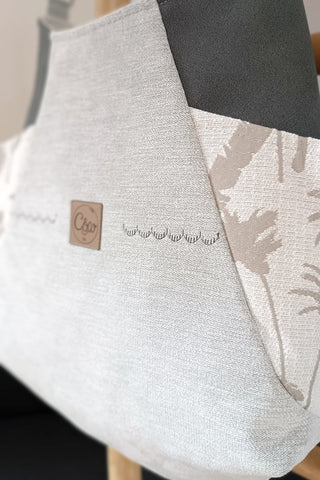 Sac Tulipe gris chiné palmiers