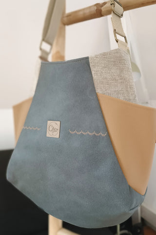 Sac Tulipe anthracite et camel - Collection Classy Blackie