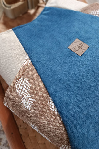 Sac Tulipe. Ananas et suédine bleu