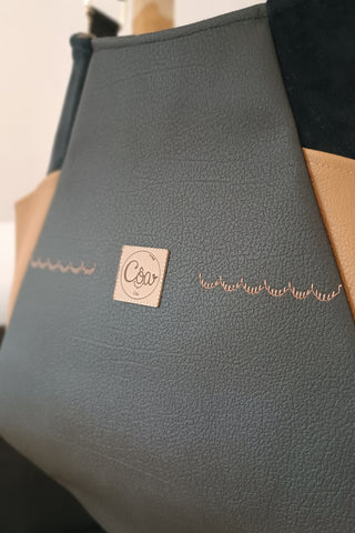 Sac Tulipe Noir et camel - Collection Classy Blackie