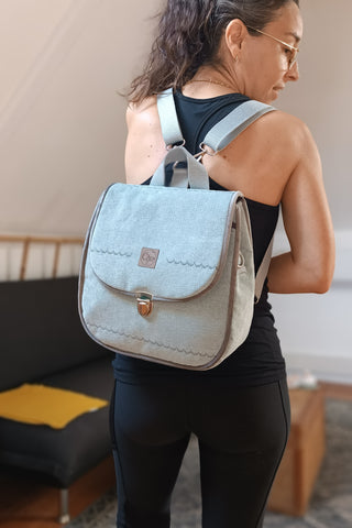 CôaDos Mini - Sac à dos - Suédine Chinée ciel