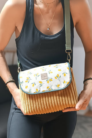 Rabat Mini - velours jaune et citrons