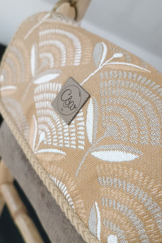 Rabat Mini - suédine chinée marron - symétrie fleurie