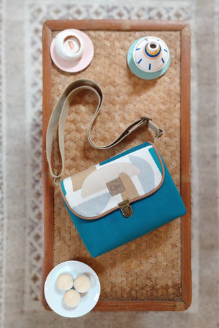Rabat Mini - Formes Turquoise Camel