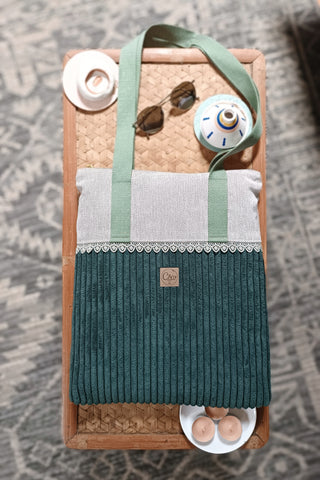 Grand Zippé Côtelé Vert | Collection Douceur Velours