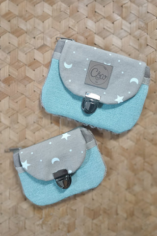Porte monnaie zippé à rabat - Format Mini. Étoiles