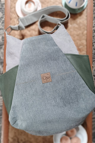 Sac Tulipe Gris chiné et vert