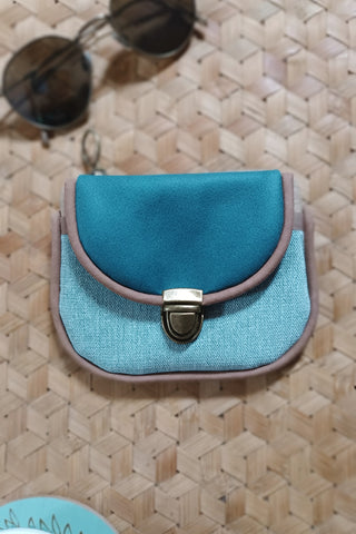 Porte monnaie zippé à rabat - Format Maxi - Collection Blue Paon