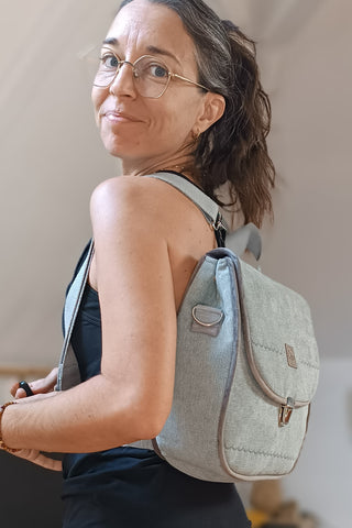 CôaDos Mini - Sac à dos - Suédine Chinée ciel