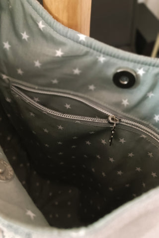 Sac Tulipe Gris chiné et vert