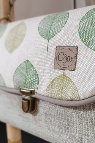 Rabat Mini - suédine chinée beige - Feuilles