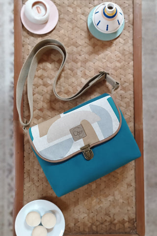 Rabat Mini - Formes Turquoise Camel