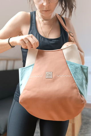 Sac Tulipe Camel bleu beige