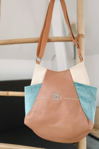 Sac Tulipe Camel bleu beige