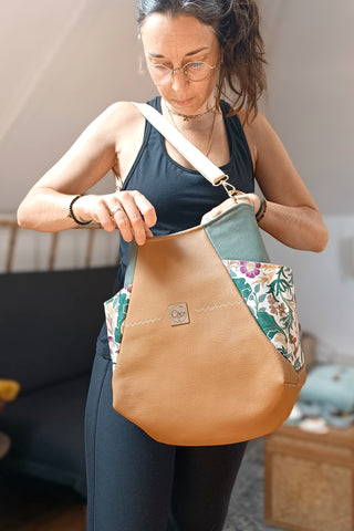 Sac Tulipe Camel - vert - végétal