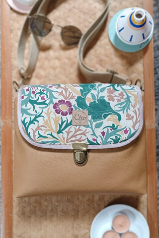 Rabat Maxi - simili camel et végétal