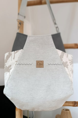 Sac Tulipe gris chiné palmiers