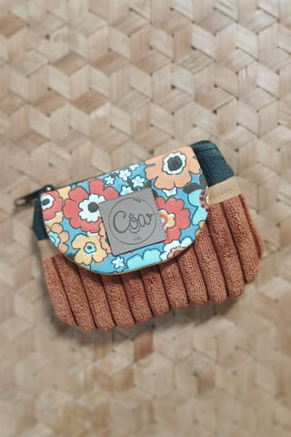 Porte monnaie zippé à rabat - Format Mini. Sixties orange