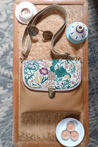 Rabat Maxi - simili camel et végétal