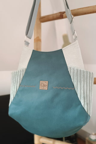 Sac Tulipe bleu doré - Collection Blue paon