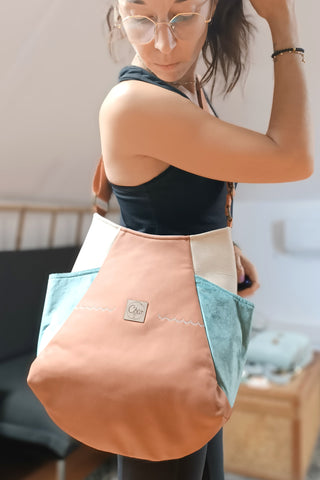 Sac Tulipe Camel bleu beige