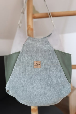 Sac Tulipe Gris chiné et vert