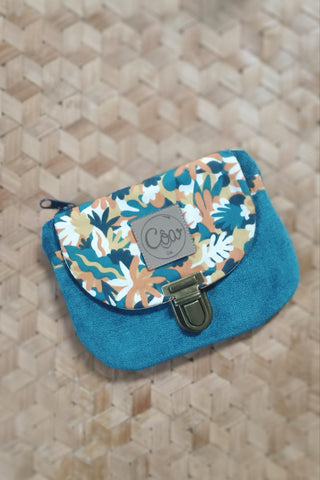 Porte monnaie zippé à rabat - Format Maxi - Feuillage Blorange