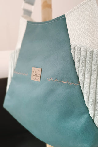 Sac Tulipe bleu doré - Collection Blue paon