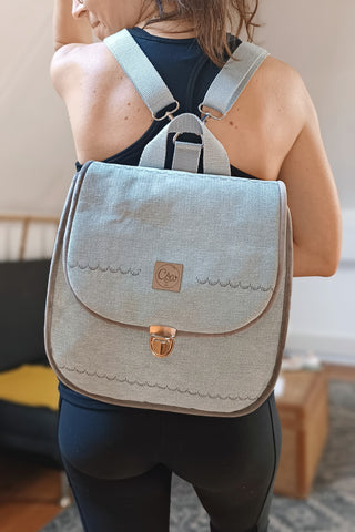 CôaDos Mini - Sac à dos - Suédine Chinée ciel