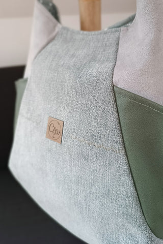 Sac Tulipe Gris chiné et vert