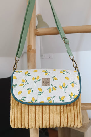 Rabat Mini - velours jaune et citrons