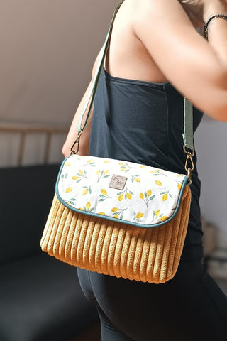 Rabat Mini - velours jaune et citrons